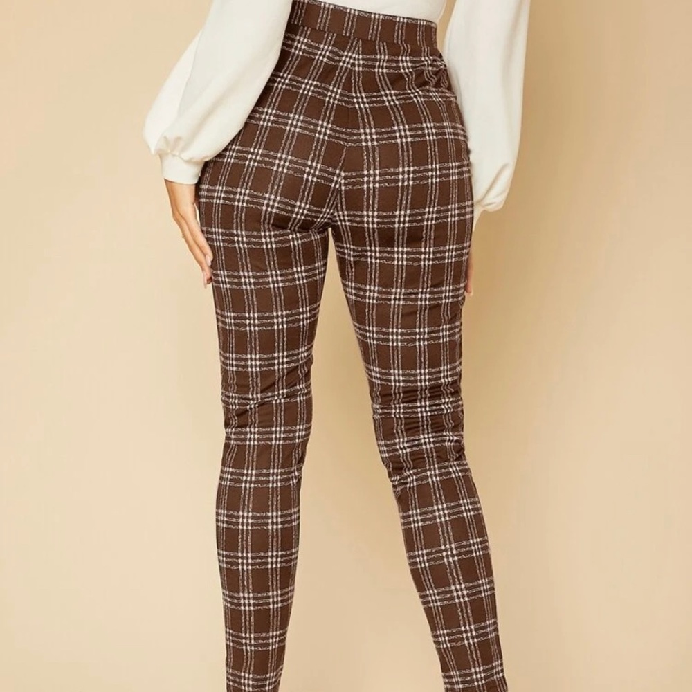 SHEIN Tall high waist plaid leggings.